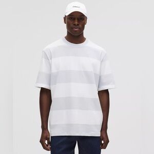 Lululemon Heavyweight Cotton Jersey T-Shirt Stripe - Starch Blue White, Size L